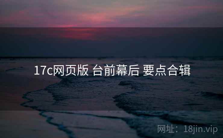 17c网页版 台前幕后 要点合辑